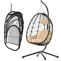 Fauteuil suspendu pliable avec support pour salon, balcon, jardin