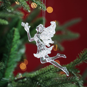 Decorazioni e accessori per l'albero <span class=keywords><strong>di</strong></span> Natale: renne, angeli e <span class=keywords><strong>fiocchi</strong></span> <span class=keywords><strong>di</strong></span> <span class=keywords><strong>neve</strong></span> natalizi in acrilico trasparente. - Product Image 4