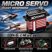 Servomoteur numérique micro sans noyau pour hélicoptère RC, 7 kg, programmable, boîtier tout aluminium, haute vitesse, 8,4 V, engrenage en acier inoxydable