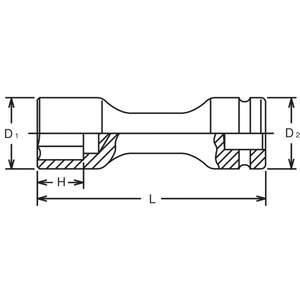 KOKEN - 18104M-30 1'' Extra long <b>impact</b> <b>socket</b> - EAN 4991644441044 <b>IMPACT</b> <b>SOCKETS</b> AND ACCESSORIES - Product Image 2
