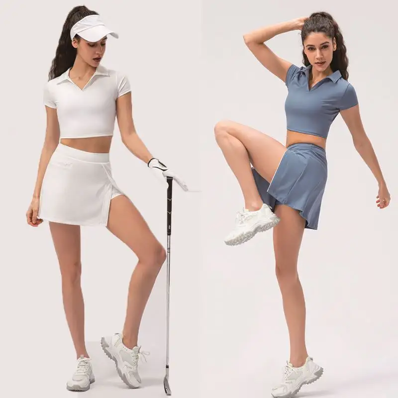 Kızlar Mini spor Wrap Golf kısa tenis bayan etekler cep ile