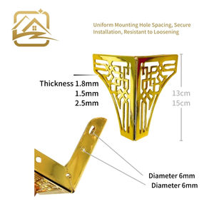 Precio de fábrica, patas de sofá modernas de metal hueco con diseño floral dorado de 13 cm, patas de hierro para muebles, económicas para sofá cama y armario. - Product Image 3