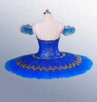 Tutu de ballet professionnel Raymonda pour la danse, La Belle au bois dormant, acte III, variation de l'Oiseau bleu, tutu classique de pas de deux, bleu