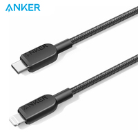 Câble USB C vers iOS Anker 310, 3 pieds/6 pieds, tressé en nylon, 8 broches, certifié MFi pour iPhone 14, 13, 12