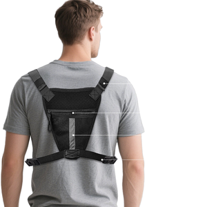 Nuevo Chaleco Deportivo Resistente con Bolsillo en el Pecho, Cierre de Cremallera, Diseño Reflectante, Ajustable, Transpirable, de Poliéster, para Ciclismo al Aire Libre - Product Image 2