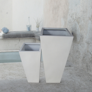 Jardineras de fibra de vidrio Juego de 2 piezas Ecológico Durable Moderno Uso al aire libre - Product Image 4