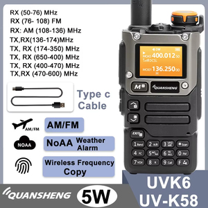 Quansheng K5 K6 UV 8) 5W ย่านความถี่ TPYE-C UHF VHF Dual Band walkie talkie DTMF HT AM FM ไร้สายความถี่สองทางวิทยุ - Product Image 1