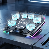 Support de refroidissement pour ordinateur portable D13 à 6 ventilateurs, refroidissement par air, pour ordinateurs portables de 11 à 21 pouces, RGB