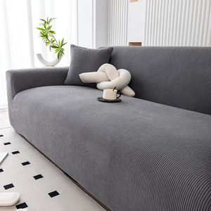 Housse de protection tricotée personnalisée en élasthanne élastique en jacquard uni extensible housse de canapé 3 places housse de canapé - Product Image 2