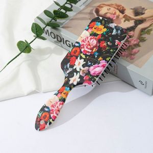 Retro Flower Detangle Hair Brush Cojín de aire Peine Masaje del cuero cabelludo Peine Cepillo de pelo Herramienta de peluquería - Product Image 4