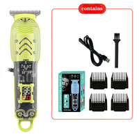 2026 Novo Aparador de Cabelo Transparente com Display de Bateria, Máquina de Barbear Elétrica Masculina para Lojas no Brasil Dropshipping