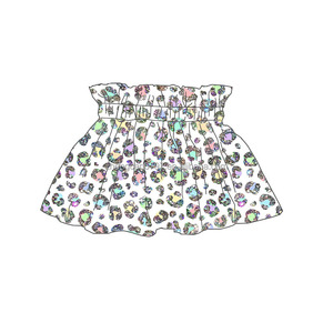 2022 confortevole Casual estate occidentale lascia andare ragazze stampa modello bambina gonna elastica a vita alta gonna Tutu moda bambino - Product Image 6