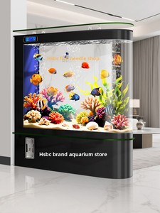 Acuario Cilíndrico <span class=keywords><strong>de</strong></span> Cristal con Pantalla Cuadrada para <span class=keywords><strong>Peces</strong></span> Dorados, con Función <span class=keywords><strong>de</strong></span> Calefacción, 300 Litros, para Sala <span class=keywords><strong>de</strong></span> Estar - Product Image 2