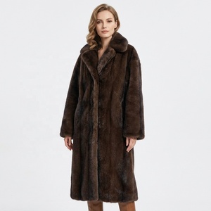 Abrigo Largo de Piel Sintética para <span class=keywords><strong>Mujer</strong></span>, Nuevo Modelo 2025, Chaqueta de Invierno Cálida, Venta al por Mayor, Talla Grande, Elegante, Personalizable OEM - Product Image 1