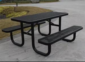 Tavolo <span class=keywords><strong>da</strong></span> Picnic Rettangolare in Acciaio per Esterni, 6-8 Piedi, per Giardino, Parco, Patio, Campeggio, con Panca - Product Image 6