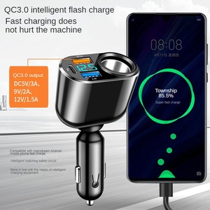 Presa accendisigari per auto 4 3 porte tipo C caricabatteria per auto QC3.0 PD3.0 adattatore <span class=keywords><strong>USB</strong></span> veicolo a bordo con Display a LED ricarica rapida - Product Image 5