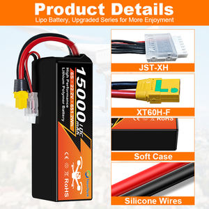 Аккумуляторная батарея 6S/12S/14S 15000 мАч с настраиваемой длиной кабеля, низким коэффициентом инерционности, высокой мощностью для логистических БПЛА - Product Image 3