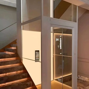 Square 3-side Panoramic ElevatorStainless Steel AC Gearless Passenger <b>Elevator</b> with Safety Features for Modern Residential Use - Product Image 1