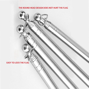 Оптовая продажа, Портативный Телескопический флагшток с красочной губчатой ручкой из нержавеющей стали, ручной регулируемый флагшток - Product Image 5