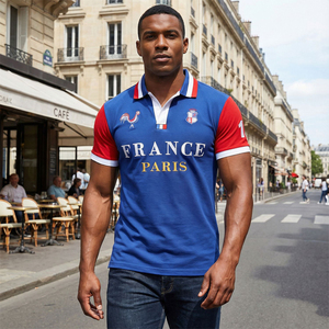 En stock, T-shirt polo en coton à manches courtes, coupe ample, broderie 3D, style sportif, Code européen, Vêtements de football du Brésil pour hommes - Product Image 2