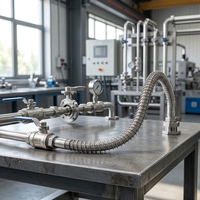 Tuyau flexible métallique haute pression SS316 200-300 bars avec raccords NPT VCR TF pour transfert de gaz (oxygène, argon, CO2)