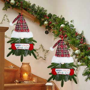 Ornement mural pour arbre de Noël, design chapeau à carreaux, pour décorations de fêtes - Product Image 3
