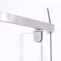 Porte de douche pivotante sans cadre en aluminium pour hôtel de luxe, personnalisable en gros, cabine de douche en verre à profilé en aluminium