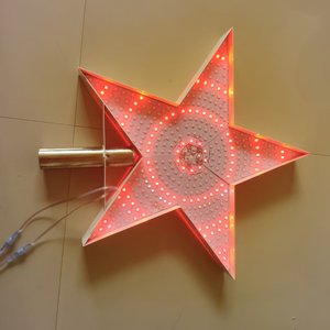 Estrella de Cinco Puntas Iluminada por Ambos Lados, 60 cm de Diámetro, Equipada con Fuente de Alimentación y Transformador, 220V 110V - Product Image 5