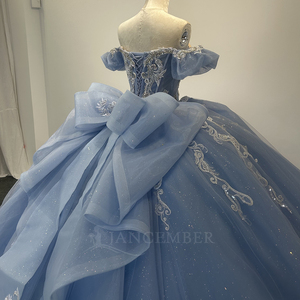 Robes de Quinceañera Lsmc99, style robe de bal moderne, col cœur, traîne chapelle, appliques 3D naturelles, antistatique, pour femmes enceintes - Product Image 2