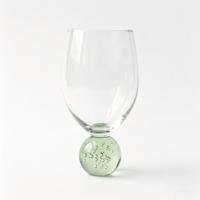 Verre à vin à pied Raymond 1SD3116-QL0950 en cristal sans plomb, 455 ml (16 oz), motif bulles, pour vin de base, vert, fait main, pour bar et décoration intérieure