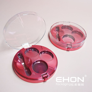 Unique Portable 3 Colors Built-in <b>Makeup</b> <b>Brush</b> Eyeshadow Empty Clear Lid Blush Container ABS Cylinder Plastic Eye Shadow - Product Image 4