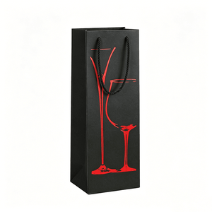 Borsa Personalizzata per Vino e Calici con Logo Stampato, Manico Intrecciato e Fondo Rinforzato per Cantine e Negozi di Liquori - Product Image 3