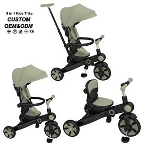 Tricycle enfant pliable multifonction 8-en-1 de luxe, personnalisable OEM, le cadeau populaire, <span class=keywords><strong>draisienne</strong></span>, poussette - Product Image 1