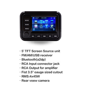 Ensemble audio marin avec écran tactile TFT 5 pouces, 2 haut-parleurs suspendus de 6 pouces, antenne et adaptateur USB H-303+H-6106+HA-057+H-071+H-4003 - Product Image 1