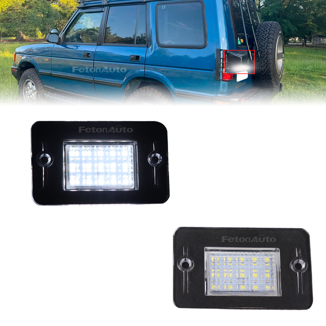 2pcs New LED White License Number Plate Lights for Land Rover Discovery 1 1994-99 XFC500050 Rear Tail Plate Number Car Lights