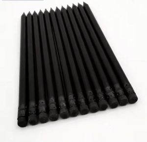 Fournitures scolaires en gros, crayons standard HB en bois noir, logo personnalisé imprimé, crayons promotionnels pour enfants QX-H004 OEM&ODM - Product Image 2
