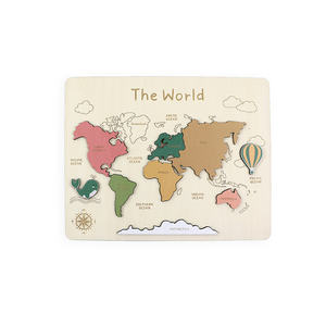 Rompecabezas 3D con mapa del continente del mundo personalizado, regalo de madera para oficina, escritorio, artesanía decorativa, juguete para niños - Product Image 1