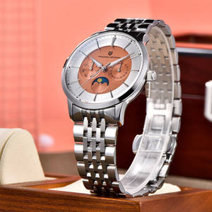 PAGANI DESIGN NOUVEAU 1795 Montre de luxe multifonctionnelle pour homme 40MM en acier inoxydable avec phases de lune, mouvement à quartz, étanche 100m, verre saphir - Product Image 2