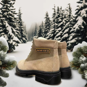 Bottes de neige pour hommes, chaudes, antidérapantes, à bout rond, mi-hautes, pour l'extérieur, couleur marron, sélection de tailles - Product Image 2