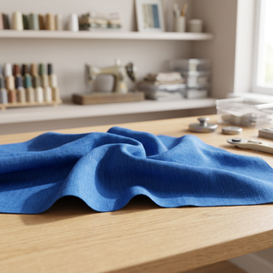 Tela de Lino 100% Puro de Alta Calidad, Ligera, de Secado Rápido, Transpirable, Azul Sólido, Tejido Liso, para Confección de Vestidos y Textiles para el Hogar - Product Image 3