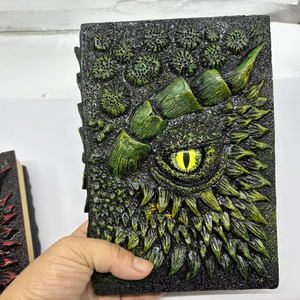 Cuaderno 3D con grabado en relieve de ojo de dragón, cuaderno de resina para amantes de los dragones, Bloc de notas de viaje de tapa dura de papel en blanco - Product Image 1