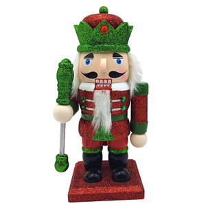 <span class=keywords><strong>Casse</strong></span>-noix traditionnel en bois <span class=keywords><strong>rouge</strong></span> <span class=keywords><strong>et</strong></span> <span class=keywords><strong>vert</strong></span>, décoré de paillettes émeraude, miniature <span class=keywords><strong>et</strong></span> dodu, utilisé pour la décoration de Noël - Product Image 4