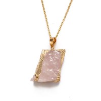 Pendentif hexagonal sculpté en améthyste GN de haute qualité, pierre originale, cristal rose jaune, accessoires de bijoux DIY