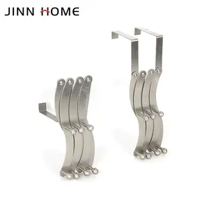 Silver 7 Hooks Metal Hangers For Cloths Wall Hooks Decorative Hanger Hooks