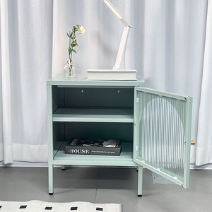 <span class=keywords><strong>Table</strong></span> <span class=keywords><strong>de</strong></span> <span class=keywords><strong>Chevet</strong></span> en Acier Écologique avec Étagère pour Chambre à Coucher <span class=keywords><strong>et</strong></span> Salon – Meuble d'Appoint Sûr <span class=keywords><strong>et</strong></span> Écologique - Product Image 3