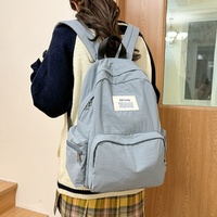 Sac à dos de voyage grande capacité, simple, mignon, décontracté, pour étudiants, unisexe, avec logo, sac de sport en tissu Oxford, sac à dos de course pour femmes