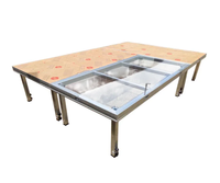 Scène portable en aluminium CE avec plateforme en verre/acrylique, scène de spectacle portable pour événements à vendre
