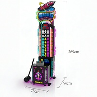 Machine de jeu d'arcade à monnayeur, type 'Hit Hammer', avec test de force et récompense par tickets