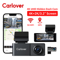 Caméra de tableau de bord double objectif 4K Ultra HD avant et arrière, détecteur de radar, dispositif de suivi GPS, caméra de surveillance de voiture WiFi