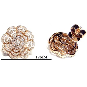 Boucles d'oreilles clous Grace Bridal en or blanc 18 carats avec diamants roses SI, design trèfle, style vintage, cadeau pour mariage, anniversaire, fête, or rose - Product Image 2